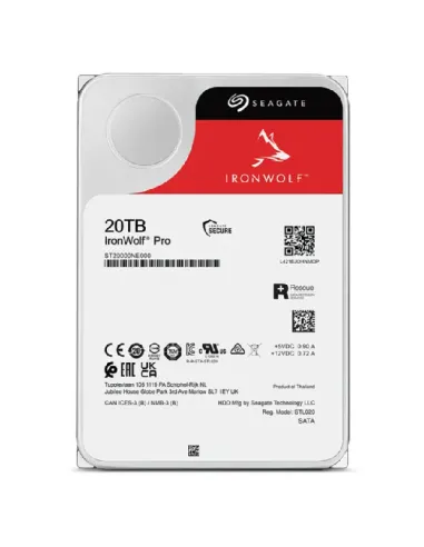 Seagate IronWolf Pro ST20000NT001 disco duro interno 20 TB 7200 RPM 256 MB 3.5"