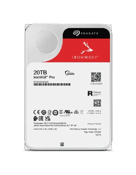 Seagate IronWolf Pro ST20000NT001 disco duro interno 20 TB 7200 RPM 256 MB 3.5"