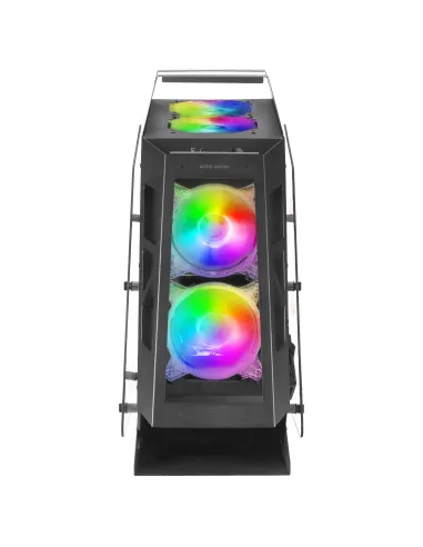 Mars Gaming MC61, Caja PC Gaming Compacta Micro-ATX, 4 Ventiladores 12cm, ARGB Chroma, Doble Ventana Cristal Templado, Negro