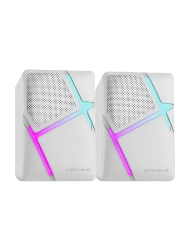 Mars Gaming MS-H, Altavoces Gaming RGB Flow, Drivers Invertidos y Sonido 3D-Surround 10W, Altavoces Compactos con Caja de