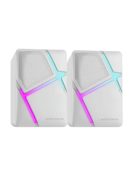 Mars Gaming MS-H, Altavoces Gaming RGB Flow, Drivers Invertidos y Sonido 3D-Surround 10W, Altavoces Compactos con Caja de