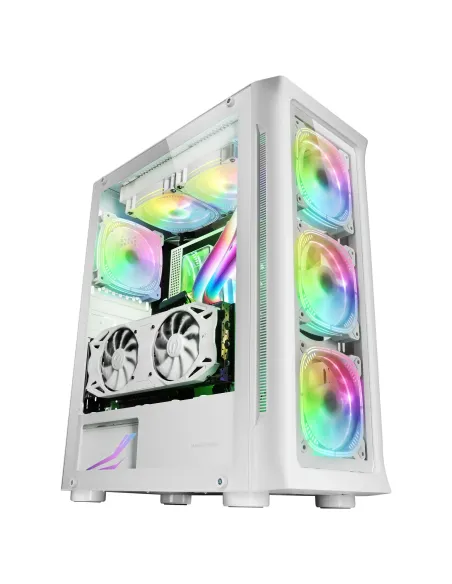 Mars Gaming MC-NEO, Torre Gaming XXL E-ATX, Ventana Lateral y Frontal Cristal Templado, 4X Ventiladores ARGB 120mm + Ventilador