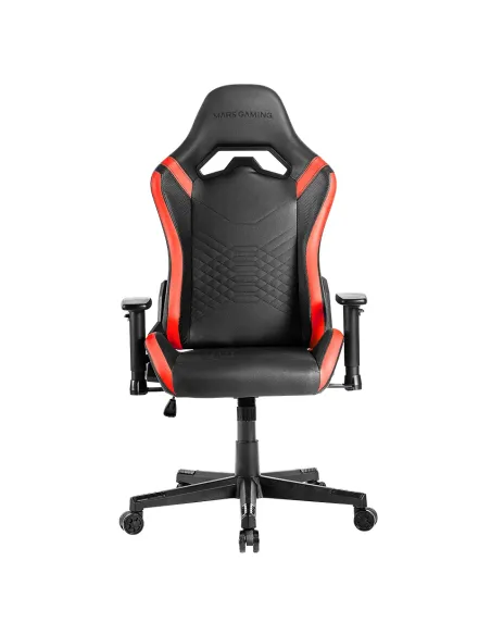 Mars Gaming MGC-PRO, Silla Gaming Profesional, Acabado Cuero PU, Reposabrazos 2D y Respaldo Reclinable 135°, Cojines Lumbar y