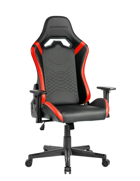 Mars Gaming MGC-PRO, Silla Gaming Profesional, Acabado Cuero PU, Reposabrazos 2D y Respaldo Reclinable 135°, Cojines Lumbar y