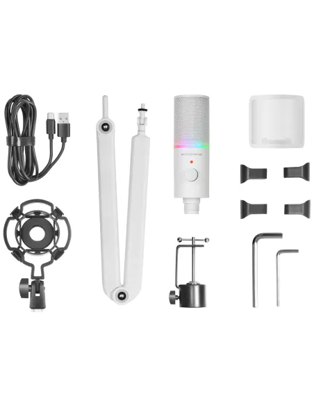 Mars Gaming MMIC-XT, Micrófono de Estudio Profesional Alta Definición 192Khz 24-bit, Brazo Omnidireccional, Soporte