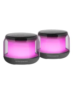 Mars Gaming MS-AURA, Altavoces Bluetooth 5.3, Chipset DSP Personalizado 15W, Iluminación RGB con Diseño ClearView 360º,