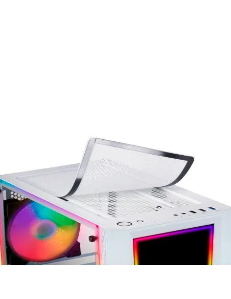 Mars Gaming MC-ART Blanco, Caja PC Gaming ATX, Doble Cristal Templado Dibujable, ARGB 12 Modos, Ventilador 12 cm