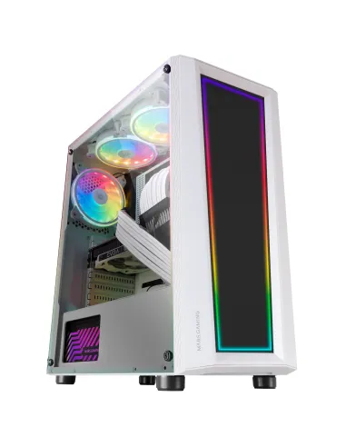 Mars Gaming MC-ART Blanco, Caja PC Gaming ATX, Doble Cristal Templado Dibujable, ARGB 12 Modos, Ventilador 12 cm