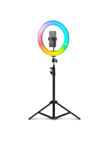 Mars Gaming MGRING Anillo Iluminación ARGB Trípode Soporte Smartphone y Webcam Mando