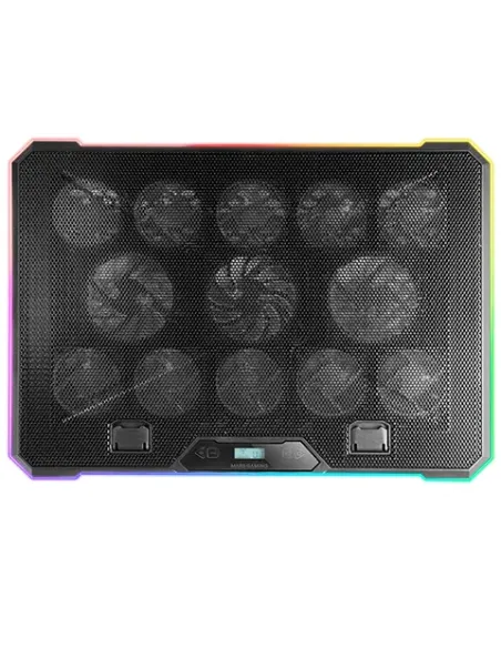 Mars Gaming MNBC13, Base Refrigeradora y Stand para Portátiles Hasta 17”, Iluminación ARGB 10 Modos, 13x Ventiladores con LED