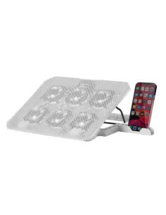 Mars Gaming MNBC23, Base Refrigeradora y Stand 16”, 6 Ventiladores Controlables con LED Azul, Stand 6 Posiciones, Soporte 2