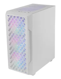 Mars Gaming MC-GEO, Caja Gaming ATX, 4x Ventiladores FRGB Rainbow 12cm, Panel Frontal Mesh Geométrico, Ventana Lateral Cristal 2