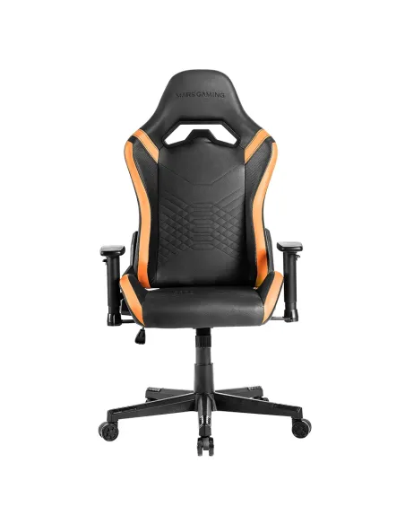 Mars Gaming MGC-PRO, Silla Gaming Profesional, Acabado Cuero PU, Reposabrazos 2D y Respaldo Reclinable 135°, Cojines Lumbar y