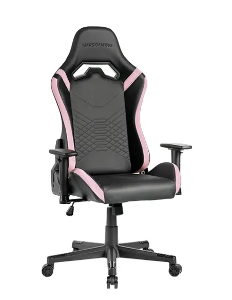Mars Gaming MGC-PRO, Silla Gaming Profesional, Acabado Cuero PU, Reposabrazos 2D y Respaldo Reclinable 135°, Cojines Lumbar y