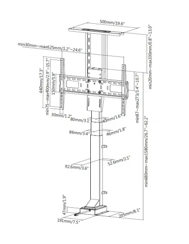 Equip Soporte de TV con mando a distancia motorizado de 37"-65