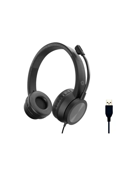 Conceptronic POLONA05B auricular y casco Auriculares Alámbrico Diadema Llamadas Música USB tipo A Negro