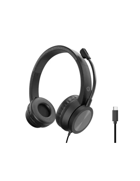 Conceptronic POLONA05BC auricular y casco Auriculares Alámbrico Diadema Llamadas Música USB Tipo C Negro