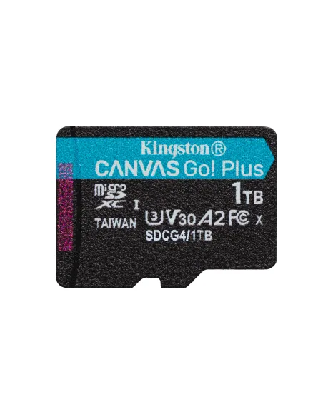 Kingston Technology Tarjeta microSDXC Canvas Go Plus Gen4 de 1 TB, 200 MB s, A2 U3 V30 y adaptador