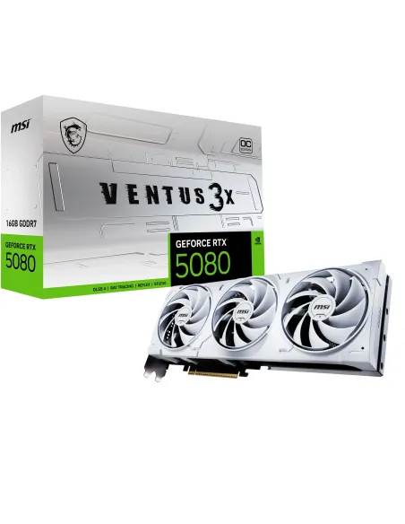 MSI VENTUS GEFORCE RTX 5080 16G 3X OC WHITE tarjeta gráfica NVIDIA 16 GB GDDR7