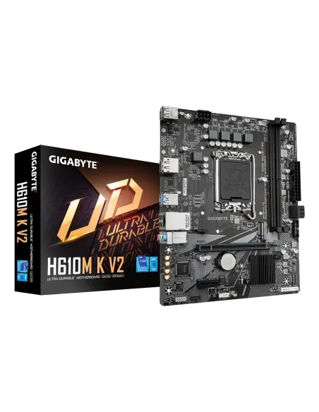 GIGABYTE H610M K V2 Placa base - Procesadores Intel Core 14ª generación, hasta 5600 MHz DDR5, 1xPCIe 3.0 M.2, LAN 1GbE, USB 3.2