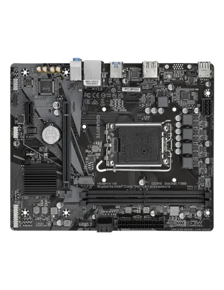 GIGABYTE H610M K V2 Placa base - Procesadores Intel Core 14ª generación, hasta 5600 MHz DDR5, 1xPCIe 3.0 M.2, LAN 1GbE, USB 3.2