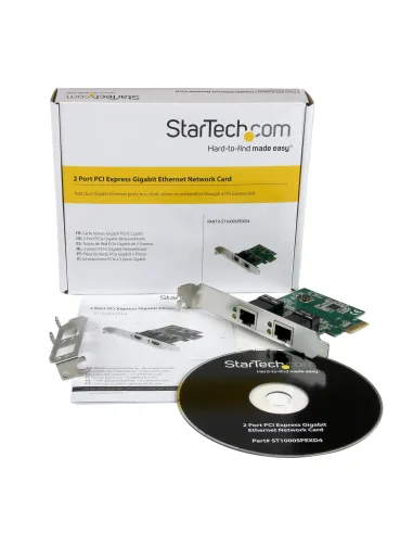 StarTech.com Adaptador Tarjeta de Red NIC PCI Express PCI-E de 2 Puertos Ethernet Gigabit RJ45