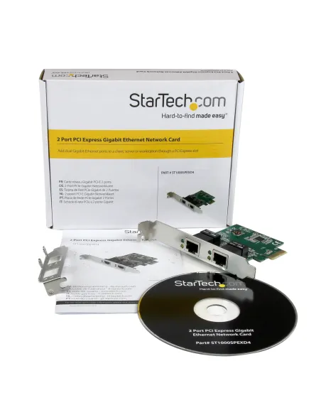 StarTech.com Adaptador Tarjeta de Red NIC PCI Express PCI-E de 2 Puertos Ethernet Gigabit RJ45