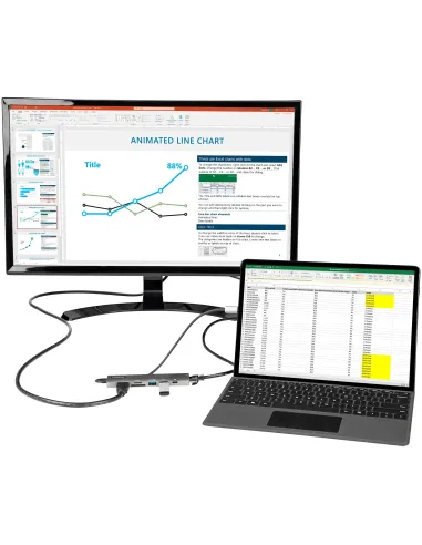 StarTech.com Adaptador Multipuertos USB C - Docking Station USB Tipo C a HDMI 2.0 4K 60Hz - Entrega de Alimentación 100W