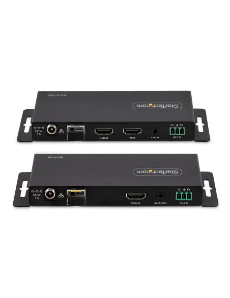 StarTech.com Juego Extensor de HDMI 4K por Fibra - 4K a 60Hz hasta 1km (Monomodo) o 330m (Multimodo) - Fibra Óptica LC - HDR -