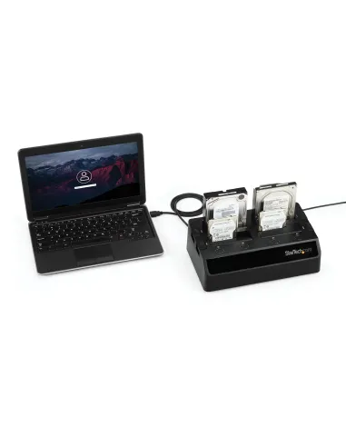 StarTech.com Base de Acoplamiento USB 3.0 de 4 Bahías SATA - Docking Station USB de Discos Duros o SSD SATA III de 2,5 3,5" -