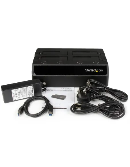 StarTech.com Base de Acoplamiento USB 3.0 de 4 Bahías SATA - Docking Station USB de Discos Duros o SSD SATA III de 2,5 3,5" -