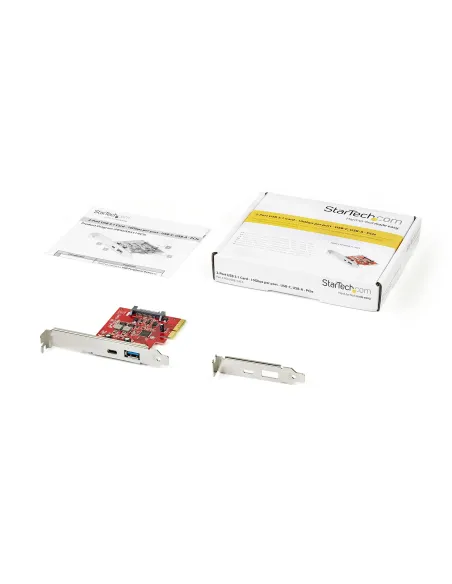 StarTech.com Tarjeta PCI Express USB-C USB-A de 2 Puertos - USB 3.2 Gen 2 (10Gbps) Tipo C - Hub Interno USB para Windows Mac y