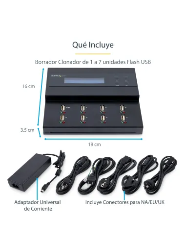 StarTech.com Clonador Autónomo 1 7 para Memorias USB - Copiador de Unidades de Memoria USB - Copia Sector por Sector de Sistema