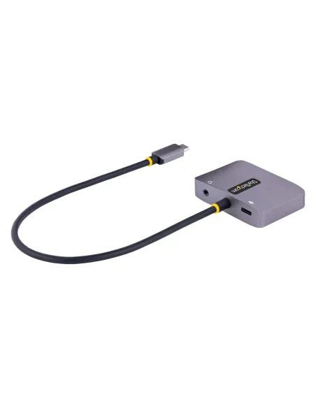 StarTech.com Adaptador de Vídeo USB C, Adaptador Multipuertos USB Tipo C a HDMI VGA con Salida de Audio de 3,5mm, HDR 4K a