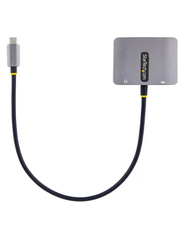 StarTech.com Adaptador de Vídeo USB C, Adaptador Multipuertos USB Tipo C a HDMI VGA con Salida de Audio de 3,5mm, HDR 4K a