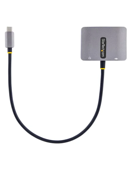 StarTech.com Adaptador de Vídeo USB C, Adaptador Multipuertos USB Tipo C a HDMI VGA con Salida de Audio de 3,5mm, HDR 4K a