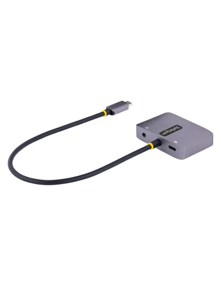 StarTech.com Adaptador de Vídeo USB C, Adaptador Multipuertos USB Tipo C a HDMI VGA con Salida de Audio de 3,5mm, HDR 4K a