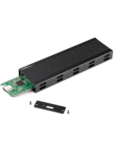 StarTech.com Caja Externa USB-C de 10Gbps a NVMe M.2 or SSD SATA M.2 - Carcasa de Aluminio Portátil para SSD NGFF M.2 PCIe SATA