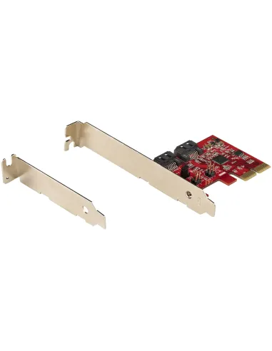 StarTech.com Tarjeta PCIe SATA - Tarjeta PCI Express Controladora de 2 Puertos SATA de 6Gbps - Perfil Completo o Bajo -