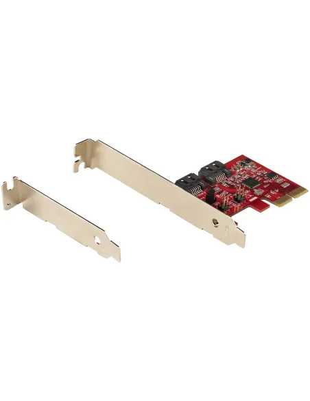 StarTech.com Tarjeta PCIe SATA - Tarjeta PCI Express Controladora de 2 Puertos SATA de 6Gbps - Perfil Completo o Bajo -