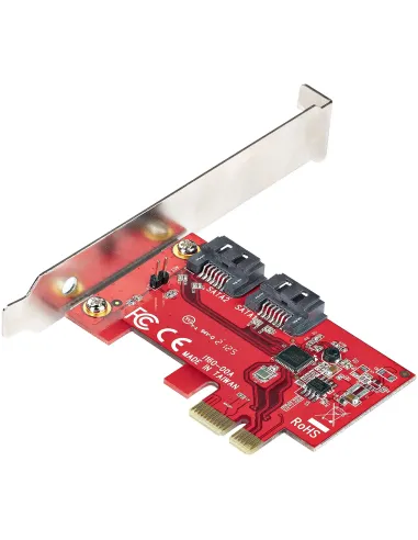 StarTech.com Tarjeta PCIe SATA - Tarjeta PCI Express Controladora de 2 Puertos SATA de 6Gbps - de Perfil Completo o Bajo -