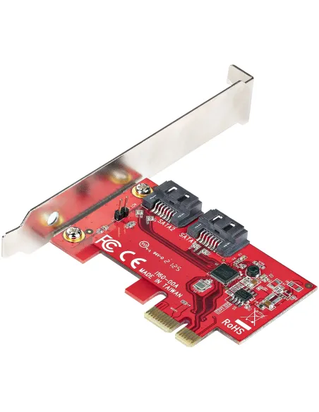 StarTech.com Tarjeta PCIe SATA - Tarjeta PCI Express Controladora de 2 Puertos SATA de 6Gbps - de Perfil Completo o Bajo -