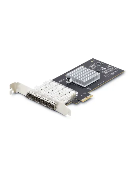 StarTech.com Tarjeta PCIe 2.1x2 (Compatible con x4, x8 y x16) de Red de Fibra Óptica Cobre Ethernet 1Gb SFP de 4 Puertos -