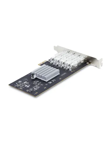 StarTech.com Tarjeta PCIe 2.1x2 (Compatible con x4, x8 y x16) de Red de Fibra Óptica Cobre Ethernet 1Gb SFP de 4 Puertos -