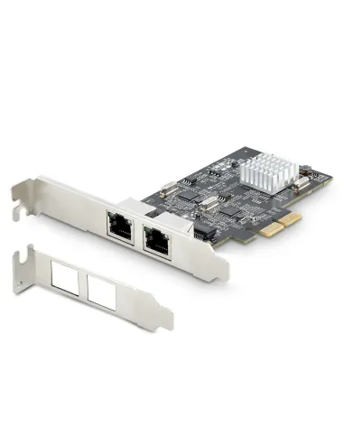 StarTech.com Tarjeta PCI Express de Red Ethernet 2 Puertos NBASE-T 2,5G - NIC I225-V - Tarjeta de Red de 2 Puertos para