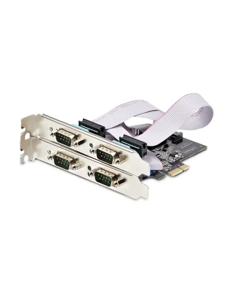 StarTech.com Tarjeta Serie PCI Express de 4 Puertos DB9 - Serial RS232 RS422 RS485 - TAA - UART 16C1050 - ESD de Nivel 4 - con