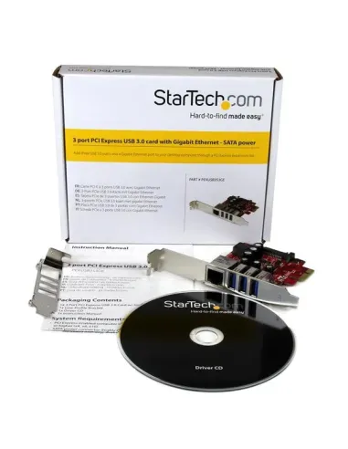 StarTech.com Tarjeta Adaptador de Red Ethernet Gigabit Combo con Hub Concentrador USB 3.0 de 3 Puertos
