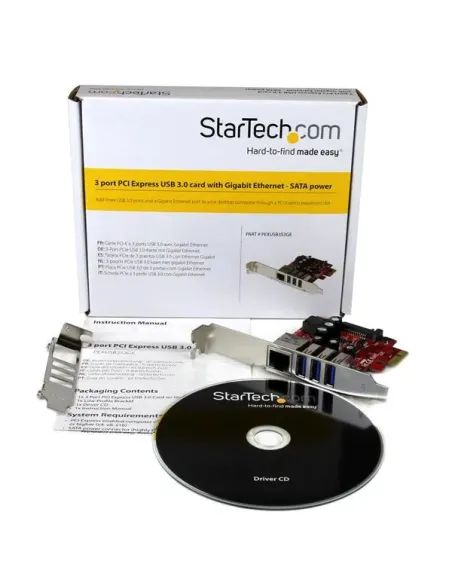 StarTech.com Tarjeta Adaptador de Red Ethernet Gigabit Combo con Hub Concentrador USB 3.0 de 3 Puertos