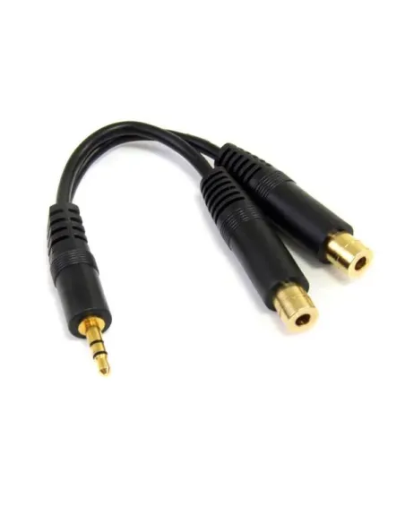 StarTech.com Cable 15cm Audio Splitter Divisor de Auriculares Mini-Jack 3,5mm Estéreo Macho a 2x Hembra