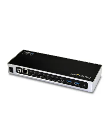 StarTech.com Dock USB-C y USB-A - Docking Station para 2 Monitores DisplayPort y HDMI de 4K 60Hz - Replicador de Puertos USB